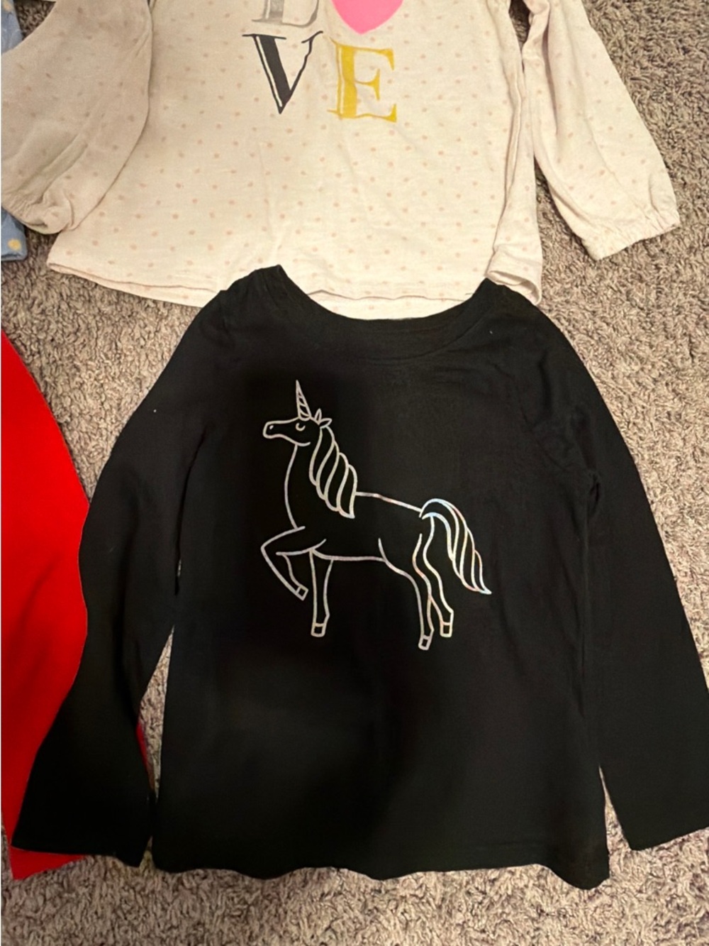 Size 3 Cat & Jack, Carter & Kids headquarters Long-Sleeve Tee with Heart Graphic - Picture 2 of 4